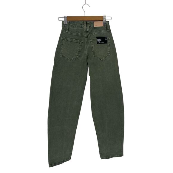 Paige Alexis High Rise Barrel Leg Cargo in Vintage Ivy Green - Picture 10 of 12